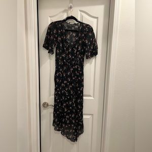 Zara navy blue floral, flowery dress. Size XS.